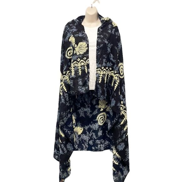 Roundy Bay Women’s Sarong Wrap Sea Shell Rayon 60” X 44” Beach Cover Summer - Picture 3 of 6